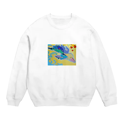 Mary's  tweets『ワーイ、海水浴って最高!!』 Crew Neck Sweatshirt