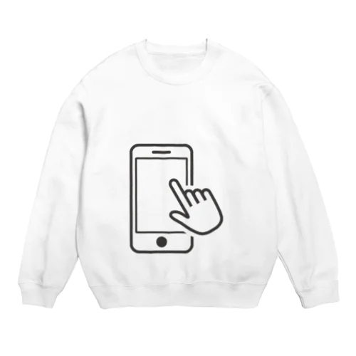 スマホいじってます Crew Neck Sweatshirt