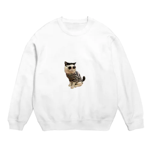 ボーダーおちょこくん Crew Neck Sweatshirt