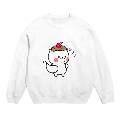 セクシーポーズもち三郎 Crew Neck Sweatshirt