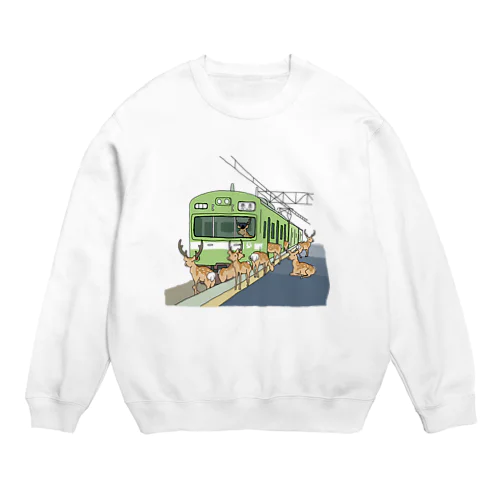 奈良の電車 Crew Neck Sweatshirt