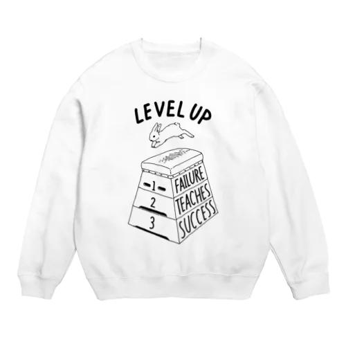 LEVEL UP FTS くろいロゴ Crew Neck Sweatshirt