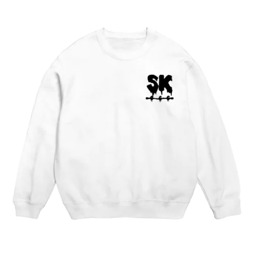 SK Strikethrough(666) Clothing - First Line White Crew Neck Sweatshirt