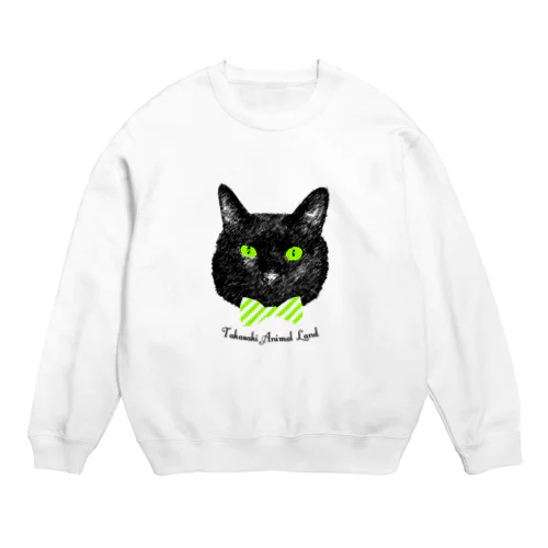 蝶ネクタイ黒猫 Crew Neck Sweatshirt