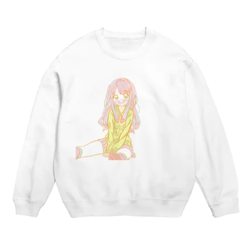 ニーソ少女 Crew Neck Sweatshirt