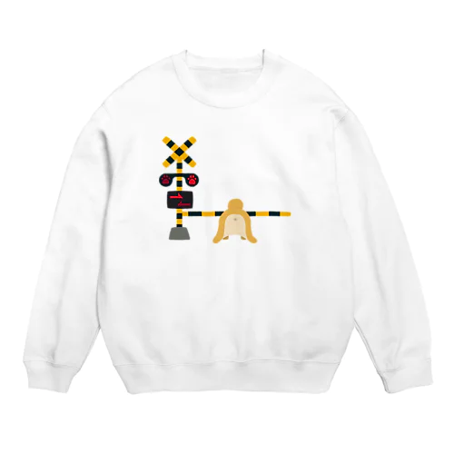 安産がた柴犬の踏切まち Crew Neck Sweatshirt