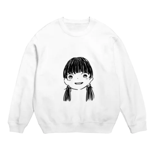 黒髪Girl Crew Neck Sweatshirt