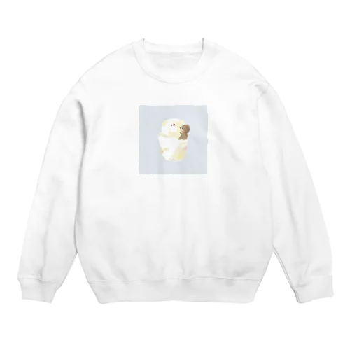 こいしたクマとカップアイス Crew Neck Sweatshirt