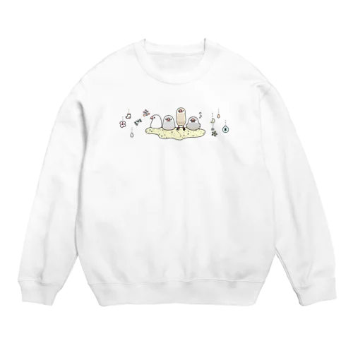 キラふわ文鳥 Crew Neck Sweatshirt