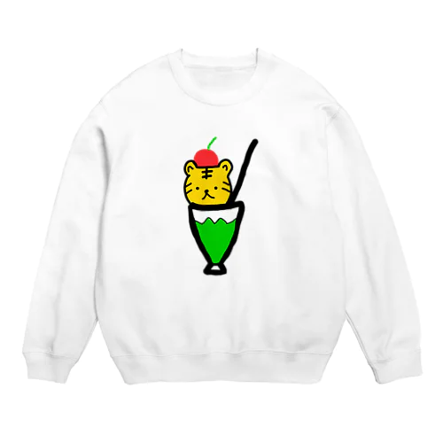 トラ君、クリームソーダになる！ Crew Neck Sweatshirt