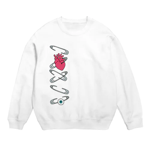 安全ピンハート Crew Neck Sweatshirt