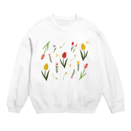 ふんわり花柄 大 Crew Neck Sweatshirt