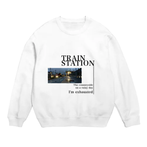 夜の駅 Crew Neck Sweatshirt