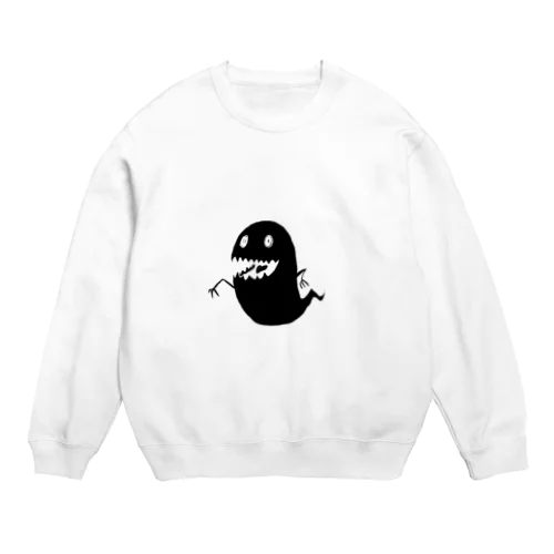 オバケくん黒_1号 Crew Neck Sweatshirt