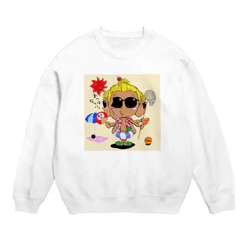 ディフォルメあしゅら。夏バージョン。 Crew Neck Sweatshirt