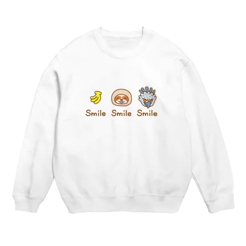 ナマケモノとバナナ(みんなスマイル) Crew Neck Sweatshirt