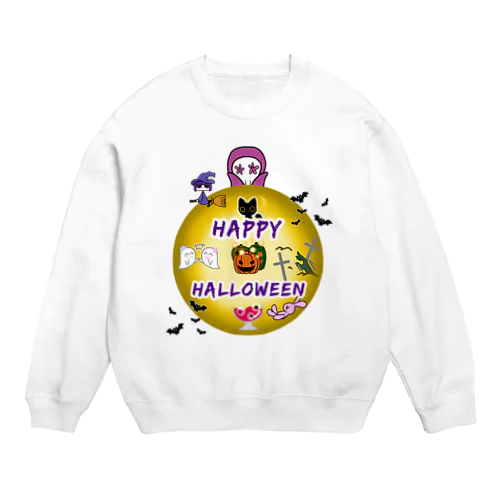 ハロウィン　魔女のwitchanとなかまたち Crew Neck Sweatshirt