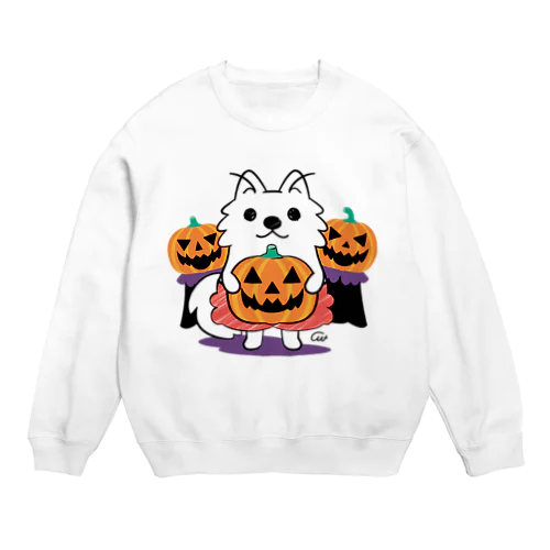 ポメラとハロウィン Crew Neck Sweatshirt