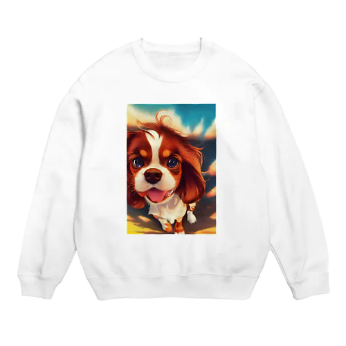 かわいいキャバリアちゃん Crew Neck Sweatshirt