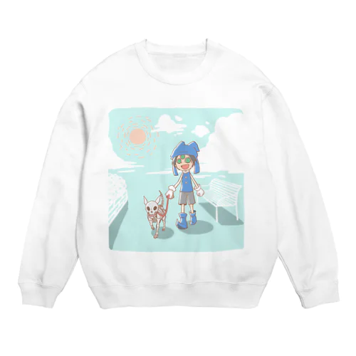 夏のお散歩 Crew Neck Sweatshirt