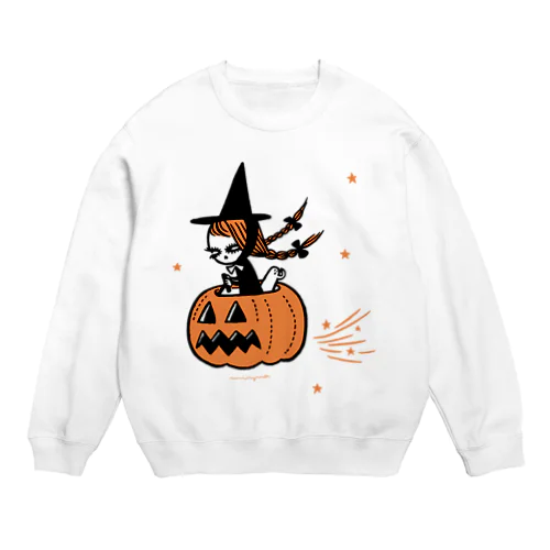The Pumpkin Riding Witch Crew Neck Sweatshirt