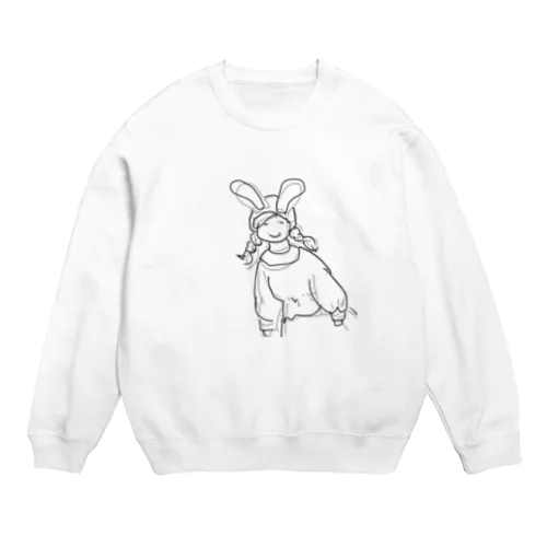 うさふぁっしょん。。 Crew Neck Sweatshirt