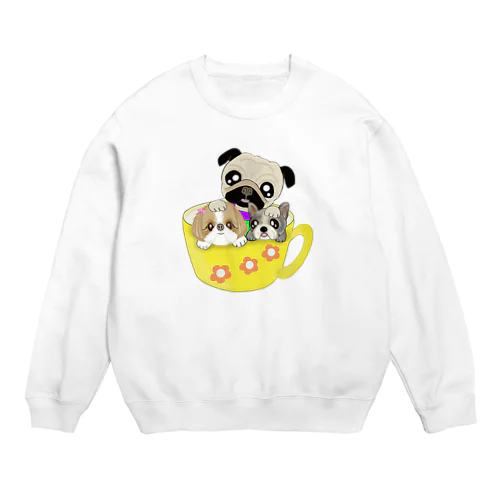 仲良しわんこ Crew Neck Sweatshirt