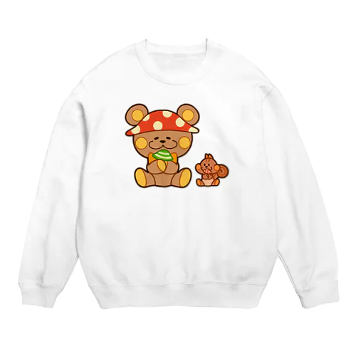 ぬいクマちゃんのキノコがり Crew Neck Sweatshirt