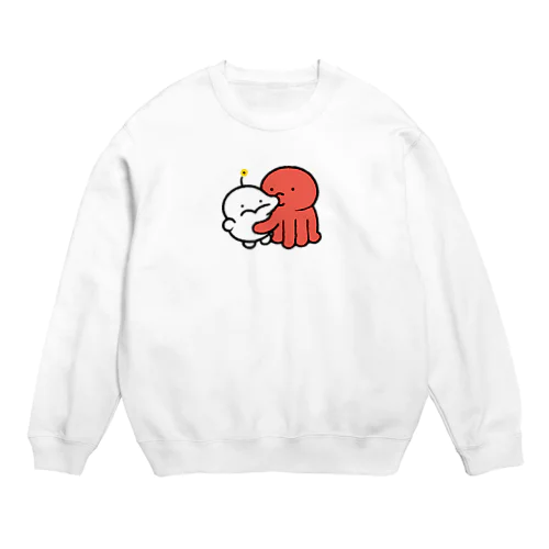 タコとぷりぷりうちゅうじん Crew Neck Sweatshirt