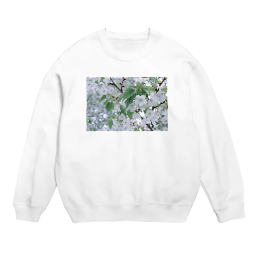 白い花 Crew Neck Sweatshirt