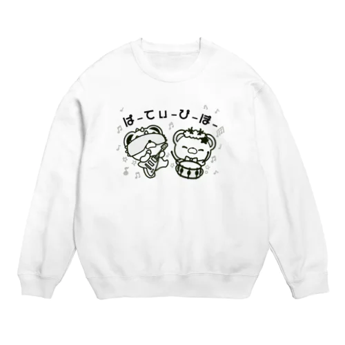 ぱりぴくま【モノクロ】 Crew Neck Sweatshirt