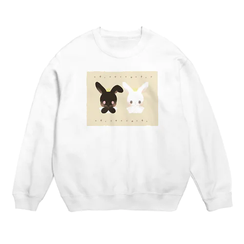 白黒うさぎ Crew Neck Sweatshirt