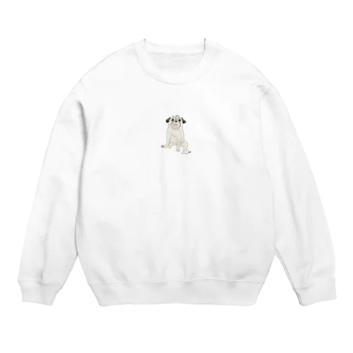 パグ座り Crew Neck Sweatshirt