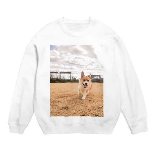 脚長コーギーむぎくん Crew Neck Sweatshirt