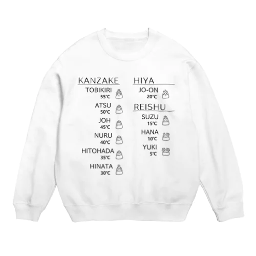 日本酒ネコと温度チャート・PART2 Crew Neck Sweatshirt