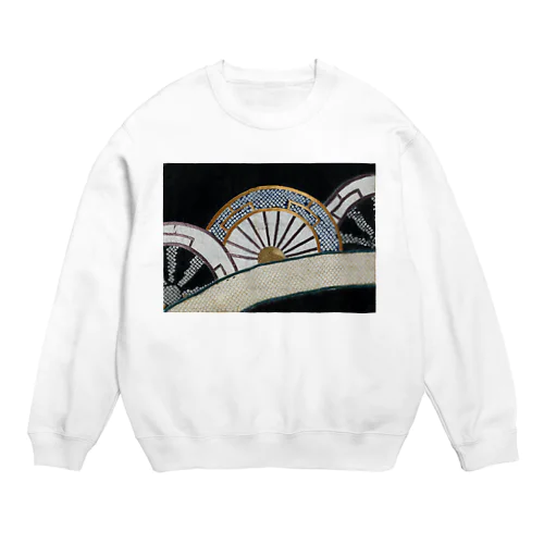 和風柄　着物柄　車輪　K１ Crew Neck Sweatshirt