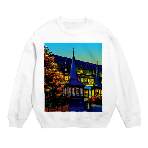 ドイツ 夕暮れのアインベック旧市庁舎 Crew Neck Sweatshirt