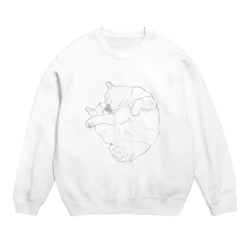 反り返る猫。 Crew Neck Sweatshirt