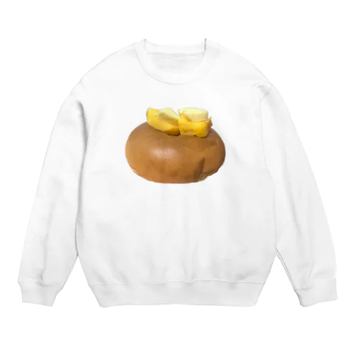 柿とチーズを乗せたベーグル Crew Neck Sweatshirt