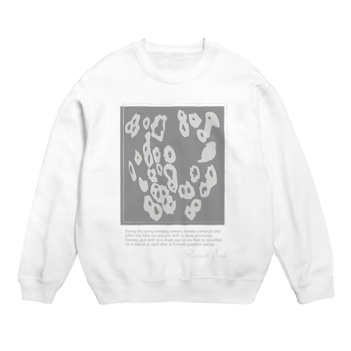ワモン アザラシ 柄 グレー Ringed seal pattern gray Crew Neck Sweatshirt