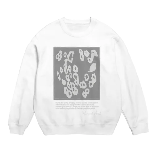 ワモン アザラシ 柄 グレー Ringed seal pattern gray Crew Neck Sweatshirt