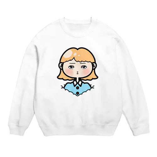 上目遣いちゃん Crew Neck Sweatshirt