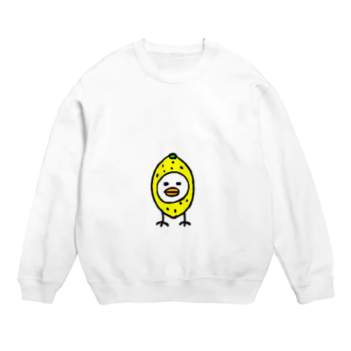 レモンを被った鳥(神妙な表情) Crew Neck Sweatshirt