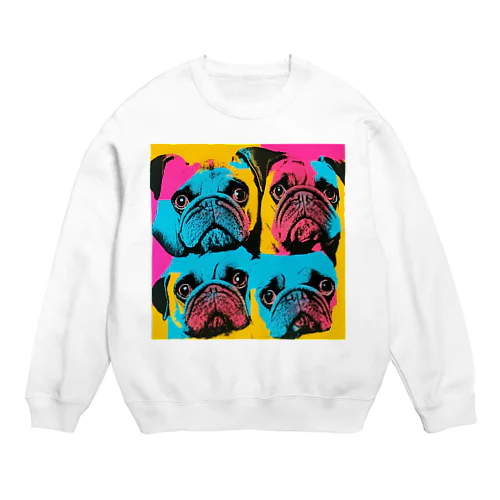 surprised face pug Crew Neck Sweatshirt