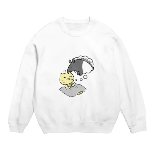 バクに食べられる Crew Neck Sweatshirt