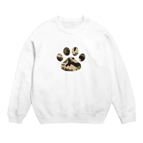 迷彩猫にくきゅう　カーキ Crew Neck Sweatshirt