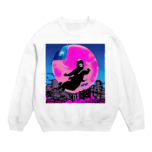 圧倒的芸術感の月夜の忍者★ Crew Neck Sweatshirt