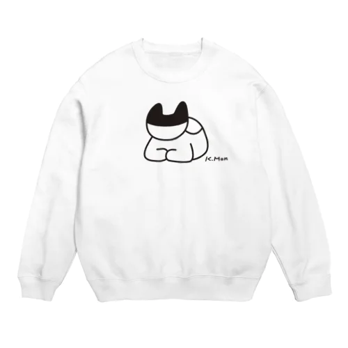 座るこねこ（黒） Crew Neck Sweatshirt