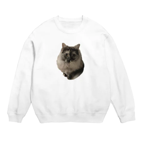 可愛いモフ猫 Crew Neck Sweatshirt