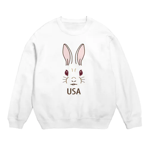 うさぎ(Rabbit)・ラビット・ウサギ年・ウサギ顔・2023年干支・卯年・イラスト・絵・デザイン・Tシャツ・グッズ・かわいい・オリジナル(C) Crew Neck Sweatshirt